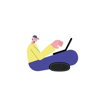 Man using laptop イラスト素材