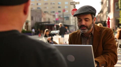 Man using laptop outside Stock-Footage 62347227