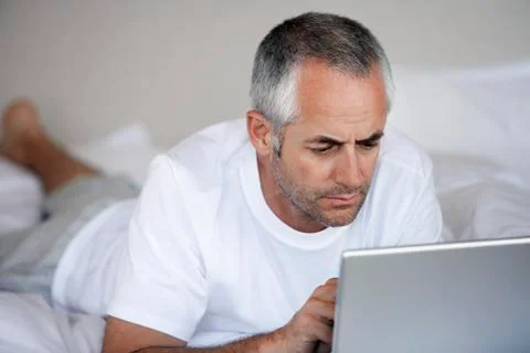 Man Using Laptop Stock Photos