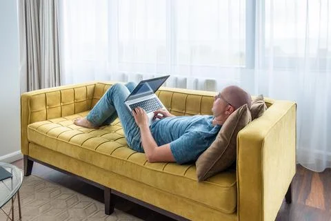 Man using laptop. Stock Photos