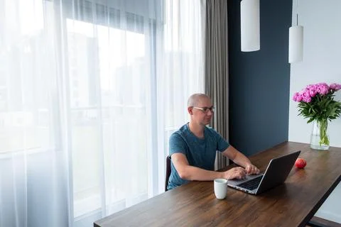 Man using laptop. Stock Photos