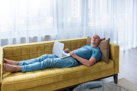 Man using laptop. Stock Photos