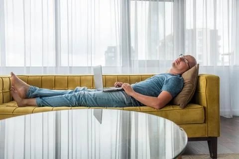 Man using laptop. Stock Photos