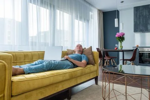 Man using laptop. Stock Photos