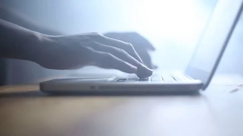 Man Using Laptop in Smokey Office Video stock 78200714