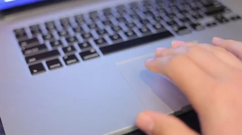 Man using laptop trackpad Stock Footage 53246498