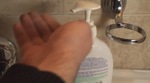 Man Using Liquid Soap Point Of View Stock Footage 36292210