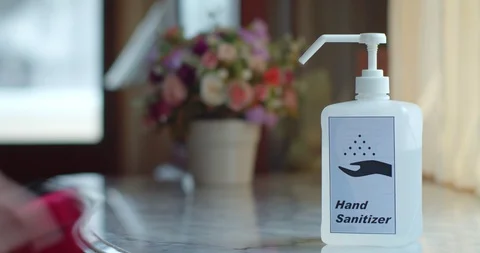 Man using many Infection prevention equipment on table Stock Footage 128410386