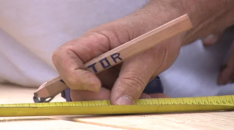 Man using measuring tape Stock Footage 57713725