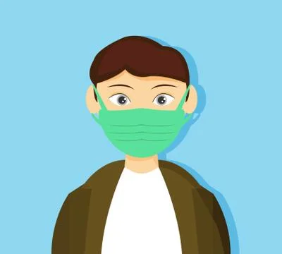 A man using medical mask Stock Illustration
