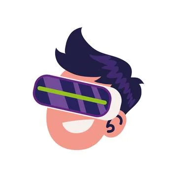 Man using metaverse glasses Stockillustratie