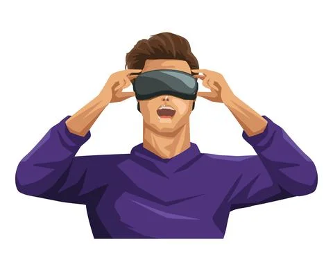 Man using metaverse tech イラスト素材