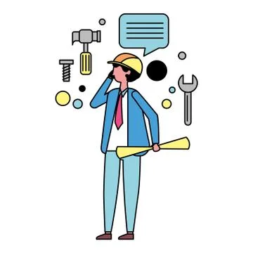 Man using mobile and social media icons Stock Illustration