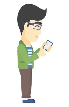 Man using mobile phone イラスト素材