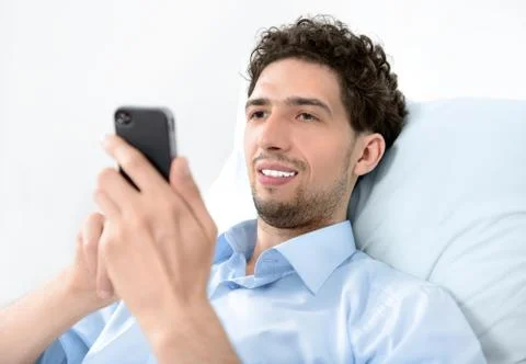 Man using a mobile smart phone Stock Photos