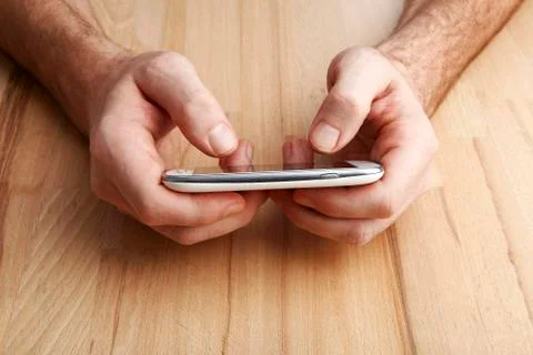 Man using mobile smart phone Stock Photos