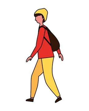 Man using mobile on white background Stock Illustration