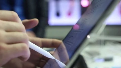 Man using modern laptop and stylus Stock Footage 73011448