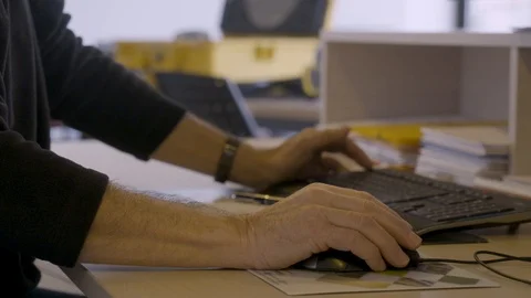 Man Using Mouse Office Stock Footage 127035982