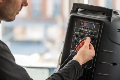 Man Using Music Equipment Stock Photos