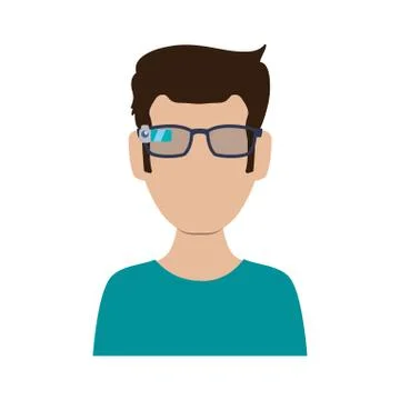 Man using optical eyeglasses with camera 스톡 일러스트