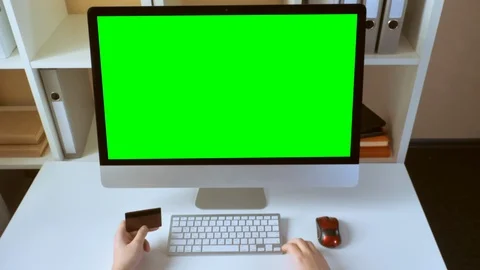 Man using pc for buying remote Stock Footage 112085796