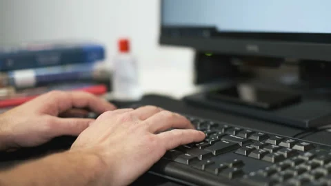 Man using pc for smart working from home,business tech lifestyle Stock Footage 144707853