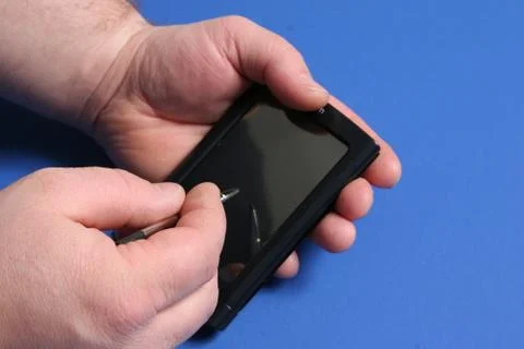 Man using pda Stock Photos