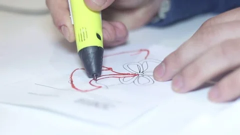 Man using a pencil 3d Stock Footage 81789189