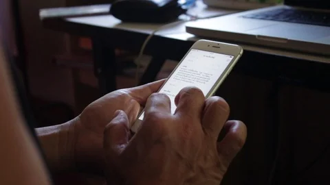 A Man Using Phone at Bedroom. Video stock 107175213