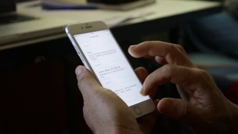 A Man Using Phone at Bedroom Video stock 107175259