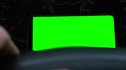 Man using phone with blank green background Stock Footage 301074467