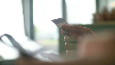 Man Using Phone In Cafe Stock Footage 97580864