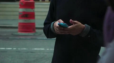 Man using phone in New York City Stock Footage 41865458
