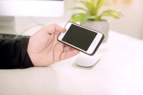 Man is using a phone Stock Photos