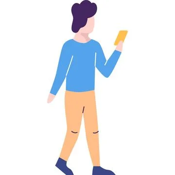 Man using phone vector chat in network icon Stock Illustration