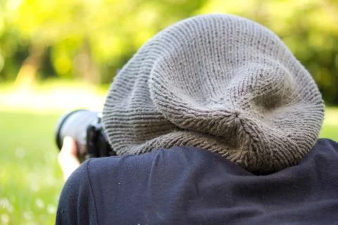 Man using a professional camera Stock Photos