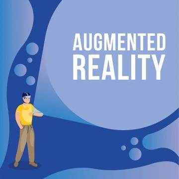 Man using reality virtual tech in smartwatch イラスト素材