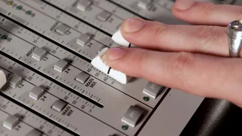 Man using Recording Studio desk Faders Video stock 170788155