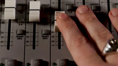 Man using Recording Studio desk Faders Video stock 170788161
