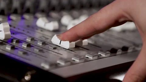 Man using Recording Studio desk Faders Video stock 170788262