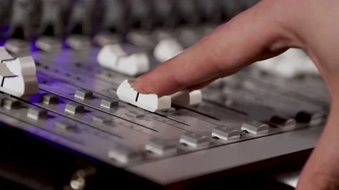 Man using Recording Studio desk Faders Video stock 170788417