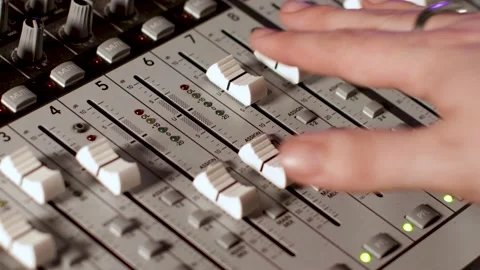 Man using Recording Studio desk Faders Video stock 170788633