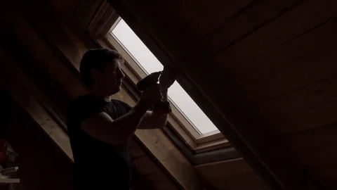 Man using screwdriver in slow motion Stock Footage 72658174