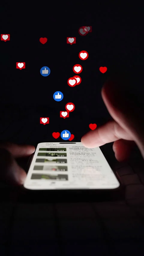 A man using smart phone for like and love on social media. Stock Footage 316579829