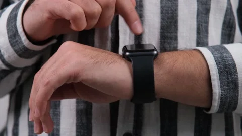 Man using smart watch Stock Footage 259577564
