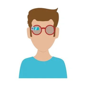 Man using smartglasses tech vector illustration Illustrazione stock