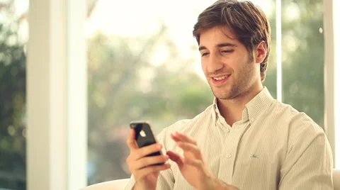 Man using smartphone Stock Footage 63300246