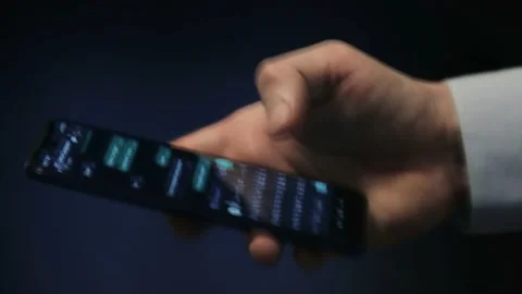 A man is using a smartphone Stock Footage 175713325