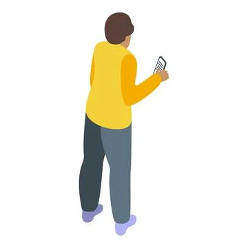 Man using smartphone, mobile technology and communication in modern life Illustrazione stock
